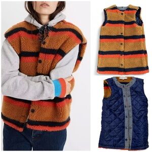 Striped Sherpa Vest/Jacket Liner